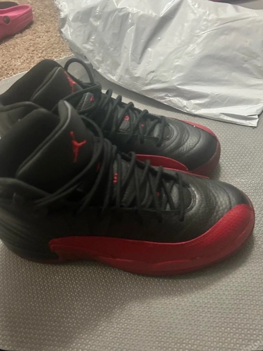 Jordan Men's High-Top Basketball Shoes in Black and Red